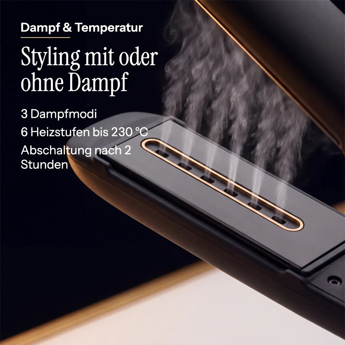 Black Gold™ Steam Styler Glätteisen