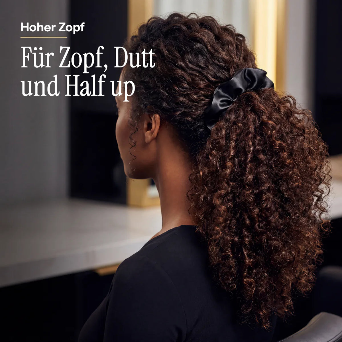 Black Scrunchie aus Seide